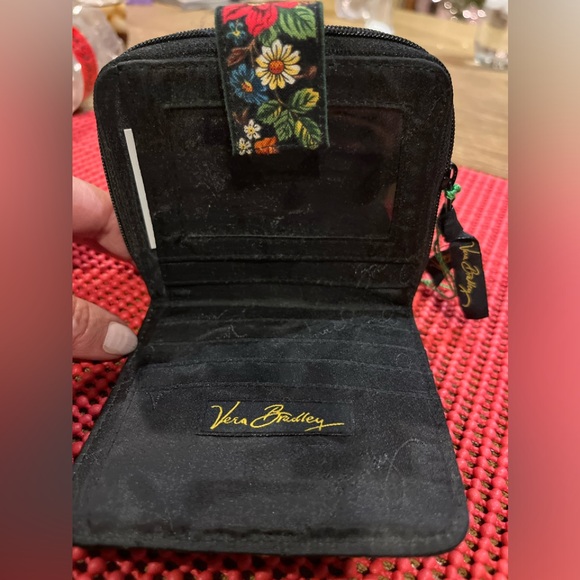 NWT Vera Bradley mini zip wallet. Pattern Vibrant Black - Picture 2 of 4